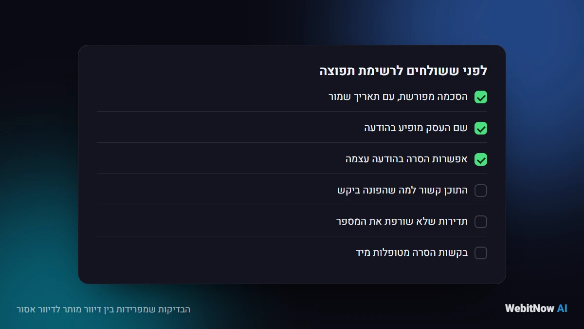 הבדיקות שמפרידות בין דיוור מותר לדיוור אסור